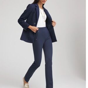 Chico's | Juliet Ponte Trim Detail Pants Navy